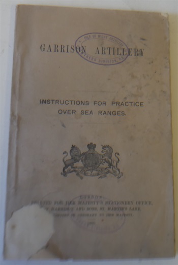 Garrison Artillery Instruction For Practice Over Sea Ranges