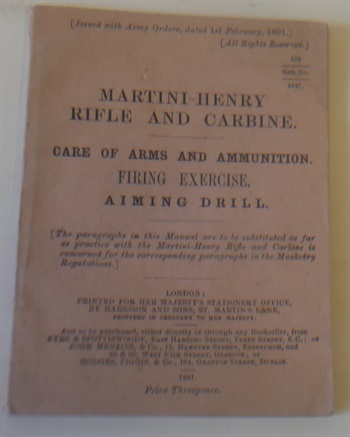Martini ? Henry Rifle and Carbine. Care Of Arms And Ammunition. Firing Exercise. Aiming Drill.