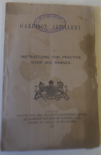 Garrison Artillery Instruction For Practice Over Sea Ranges