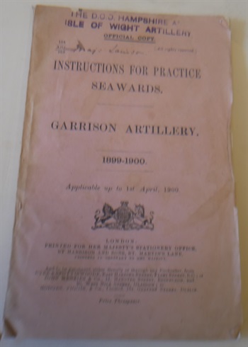 Instructions For Practice Sea Wards. Garrison Artillery. Applicable Up To 1st April 1900