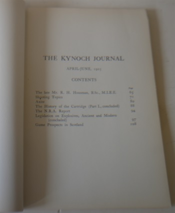 The Kynoch Journal Concerning Guns And Ammunition