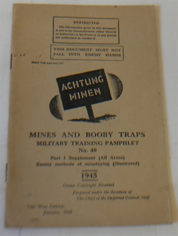 Mines And Booby Traps Military Training Pamphlet No 40 Part 1 Supplement (All Arms) Enemy methods of minelaying (illustrated)