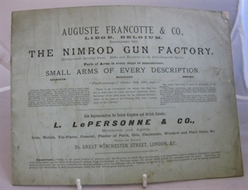 the Nimrod Gun Factory, Machine Made Sporting Guns, Rifles And Revolvers On The Interchangeable System